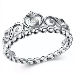 The Grace Kelly Sterling silver Princess ring w cubic zirconia sz 6